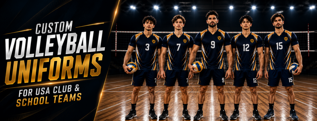 Custom volleyball uniforms for USA club and school teams