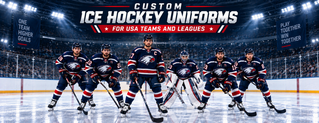 Custom ice hockey uniforms for USA teams and leagues by Yeshfeen International